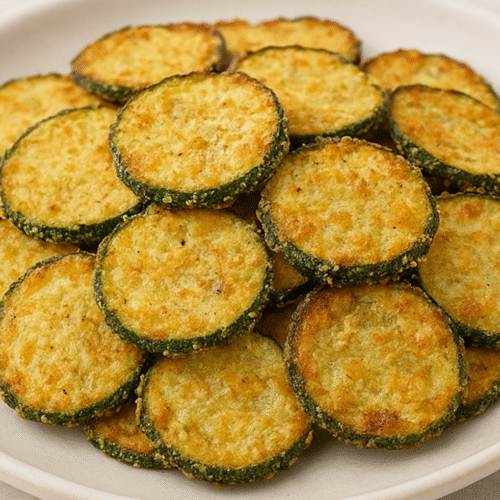 Plate of Air Fryer Zucchini Chips